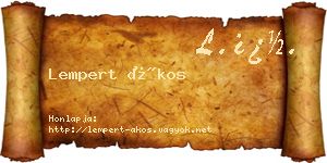 Lempert Ákos névjegykártya